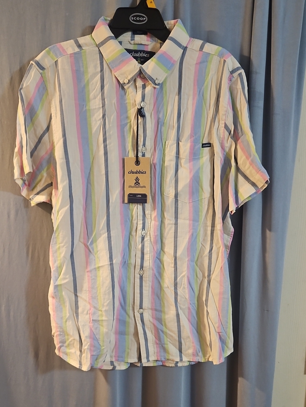 Chubbies Men’s Friday Shirt: THE SOFT SERVE (STRIPES): NEW WITH TAGS: SIZE L